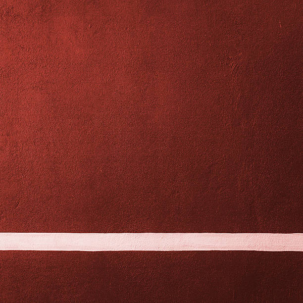 Paddle red badminton court texture with white line stock photo