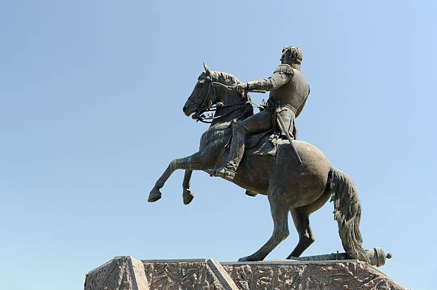 istock General Ermolov monument in Orel, Russia against clear blue sky 480131382