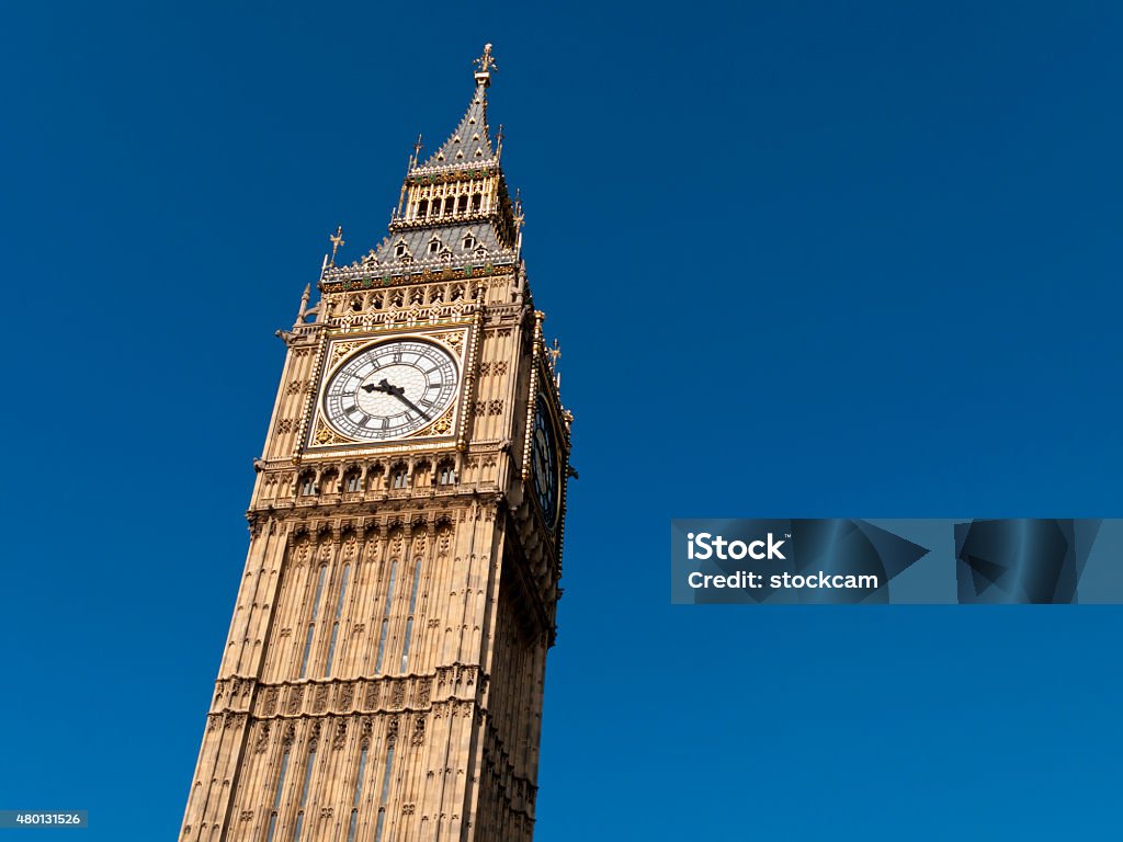 Big Ben and sky London UK Afternoon at Big Ben,the bell tower of the Houses of Parliament, London, UK. 2015 Stock Photo
