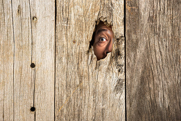 The eye in wooden hole