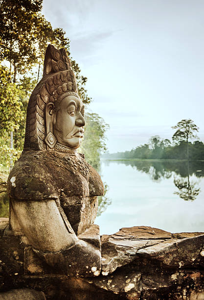 de piedra en angkor wat, camboya - ankor fotografías e imágenes de stock