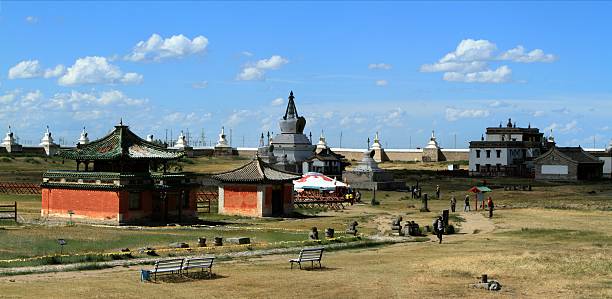 Temple complexes of Karakorum Mongolia stock photo