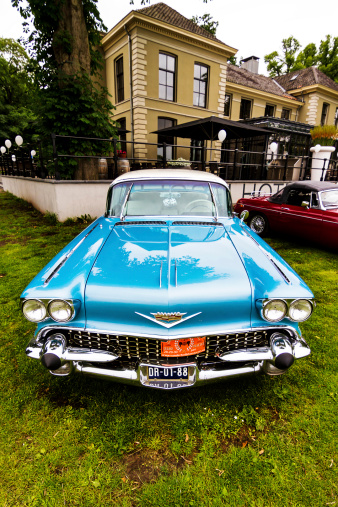 Deventer, The Netherlands - June 28, 2013: Beautiful 1958 Cadillac Series 62 Coupe during an oldtimer car gathering in Deventer in the Netherlands on June 28, 2013