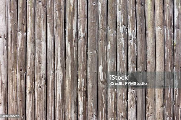 Wooden Log Wall Stock Photo - Download Image Now - Backgrounds, Brown, Close-up