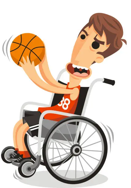 Vector illustration of Wheelchair basketball player