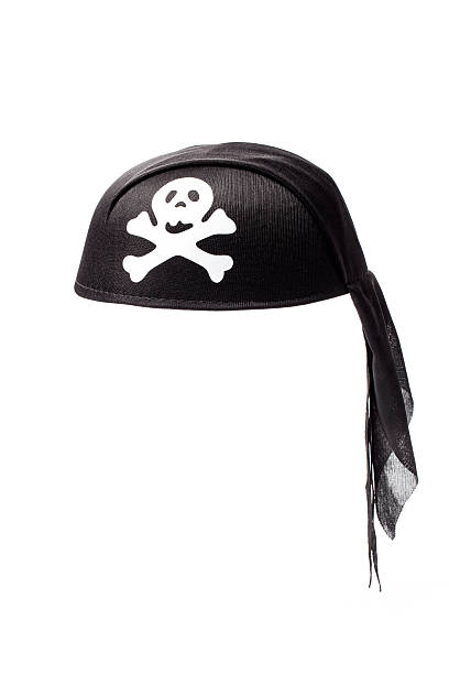 Black Pirate Hat with Tipical Sign stock photo