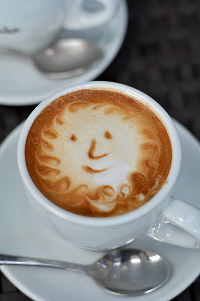 istock Cup Of Foamy Cappuccino With Smile 480135828