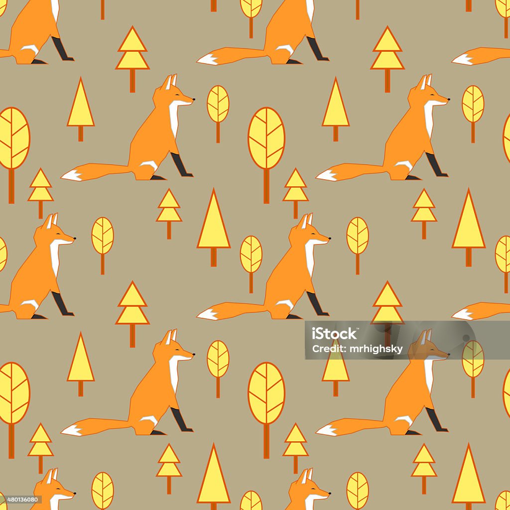 Fox Shape Pattern Seamless Fox Pattern Stock Illustration - Download Image Now - 2015 ...