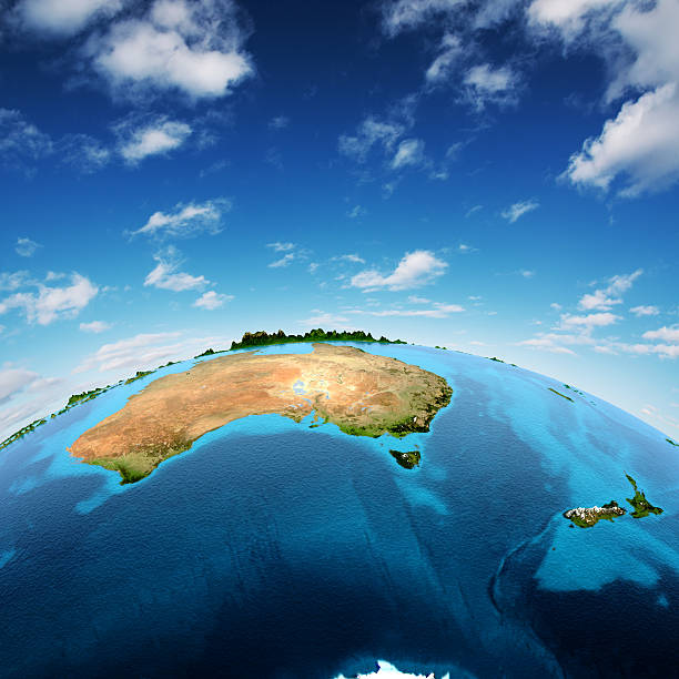 Australia and New Zeland Earth maps courtesy of NASA: http://visibleearth.nasa.gov/ australasia stock pictures, royalty-free photos & images