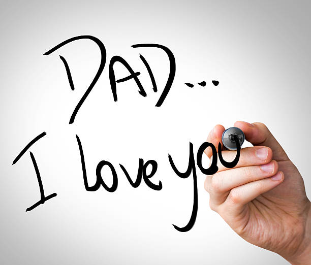 istock Dad I love you written on the Wipe board 480137216