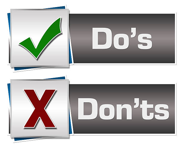 Dos Donts Black Grey Button Style stock photo
