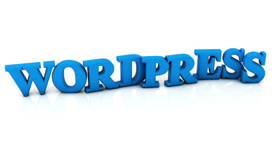 Wordpress in blue on white background