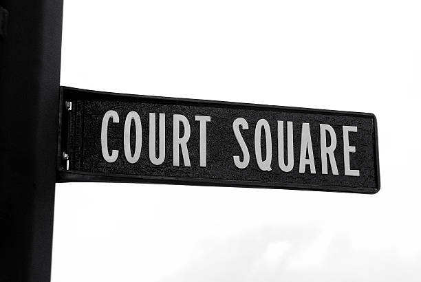 istock Isolated Court Square street sign 480141434