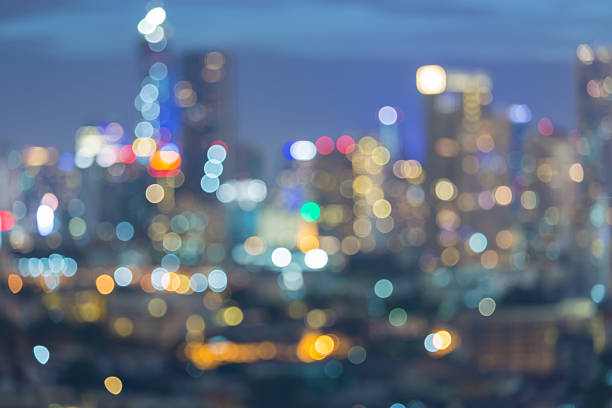 istock Big city light at night, abstract blur bokeh 480142684