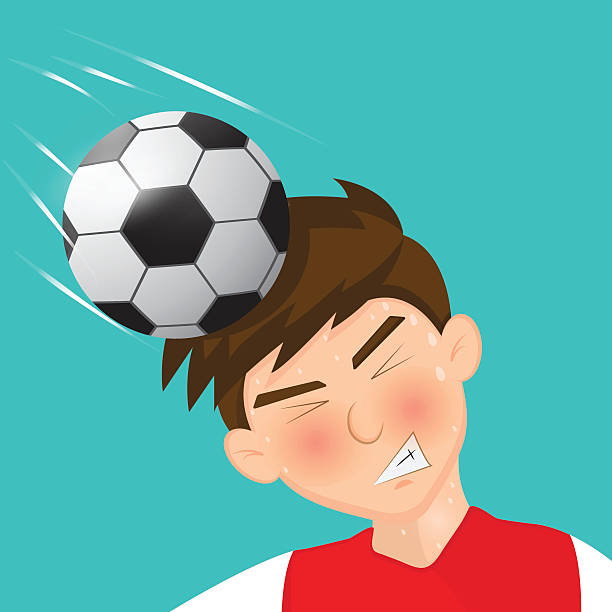 soccer player z głową zezwolenia - heading the ball stock illustrations
