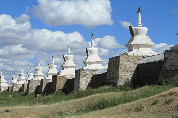 Temple complexes of Karakorum Mongolia Temples of Karakoram Mongolia karakoram range stock pictures, royalty-free photos & images