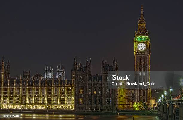 Palace Of Westminster At Night Stock Photo - Download Image Now - 2015, Big Ben, Building Exterior