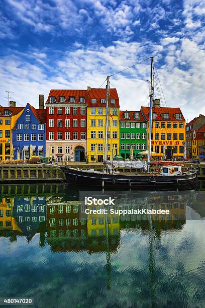 Nyhavn Harbour Copenhagen Denmark Stock Photo - Download Image Now - Copenhagen, Denmark, Nyhavn