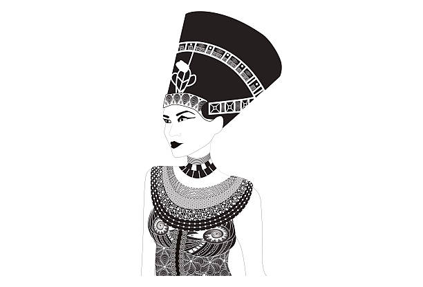 네페르티티-이집트어 퀸 - egypt painted image beauty cleopatra stock illustrations