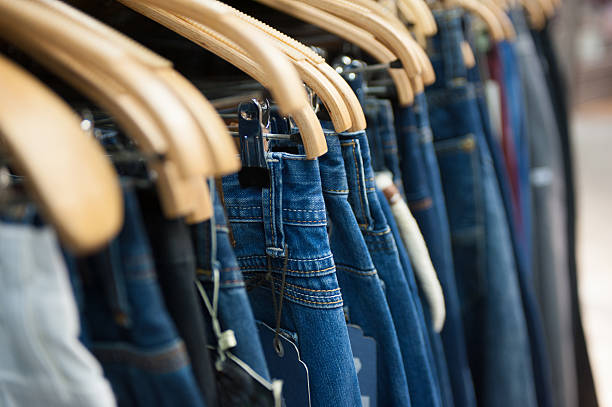 istock Row of Jeans and trousers 480147844