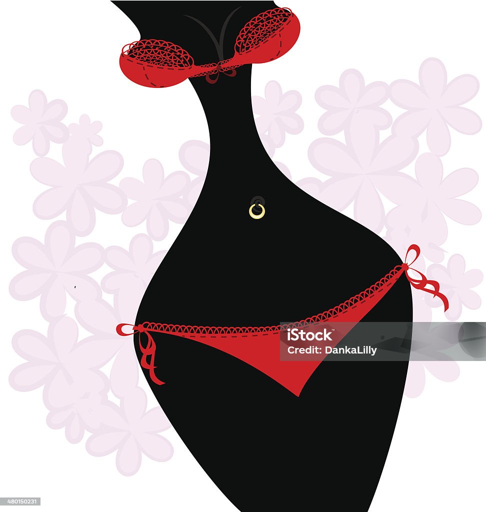 Astratto rosso lingerie - arte vettoriale royalty-free di Mutandine