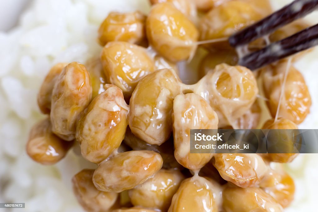 Nattou, Fermented soybeans Japanese traditional food made from soybeans. 2015 Stock Photo