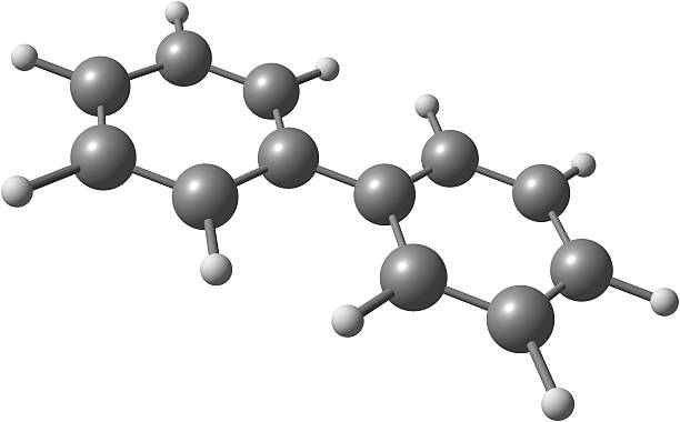 Biphenyl molecular structure on white background stock photo