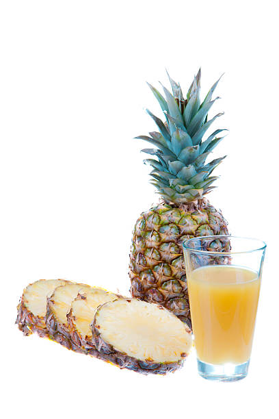 fresh pineapple juice stock photo