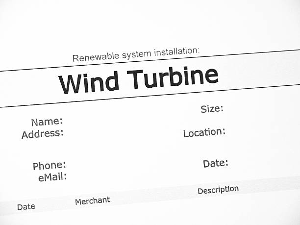 turbina eólica contrato - paper wind form shape - fotografias e filmes do acervo