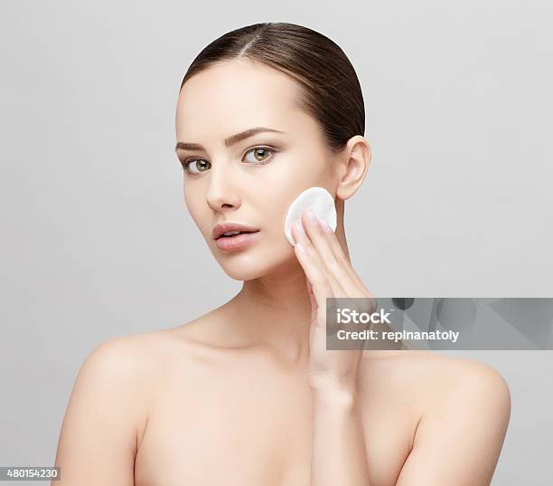 Beautiful Woman With Clean Fresh Skin Stock Photo - Download Image Now - 2015, Adult, Beautiful People