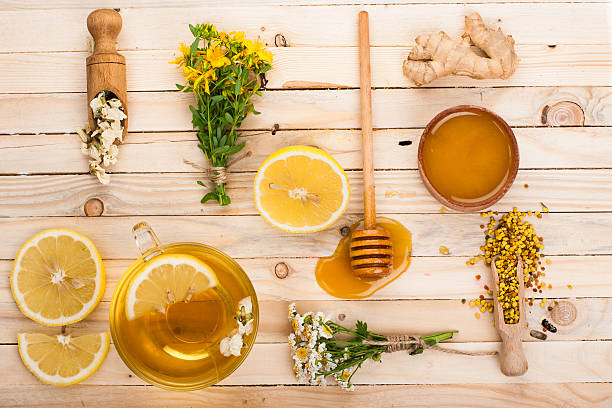 istock Set for herbal tea. Detox background. 480155510