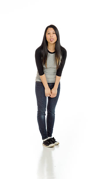 istock Model isolated sticking tongue out 480155994
