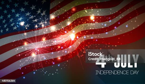 Fireworks Background For 4th Of July Stock Illustration - Download Image Now - Firework - Explosive Material, Firework Display, Fourth of July