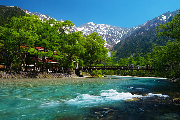 kappabashi bridge - kamikochi national park - fotografias e filmes do acervo