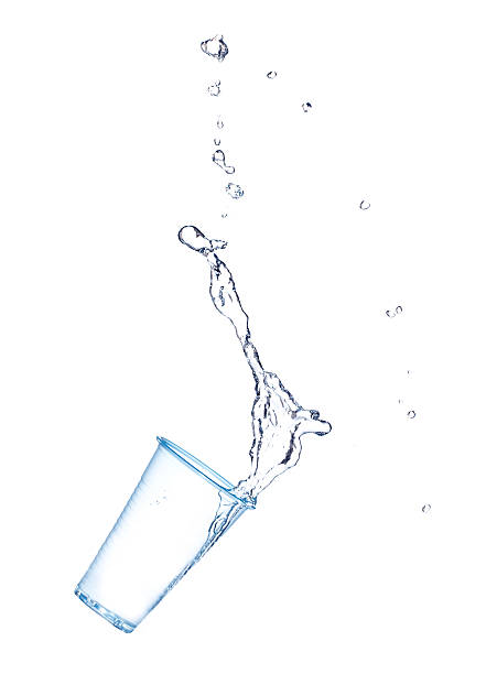 istock Plastic glass and water in the air 480159547