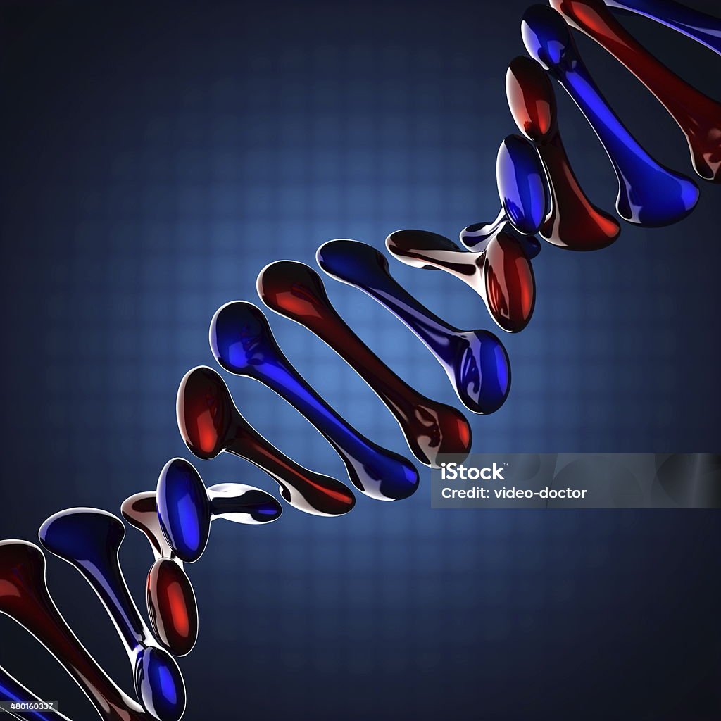 DNA sobre Fundo azul modelo - Foto de stock de Adenina royalty-free