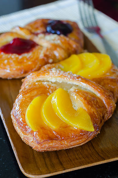 istock Sweet flaky pastry with fruits 480165118