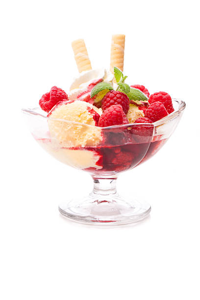 istock bowl of vanilla ice cream with raspberries on white background 480166740