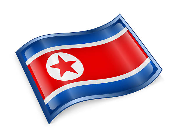 nord korea flagge symbol isoliert auf weißem hintergrund. - government computer icon glass shiny stock-grafiken, -clipart, -cartoons und -symbole