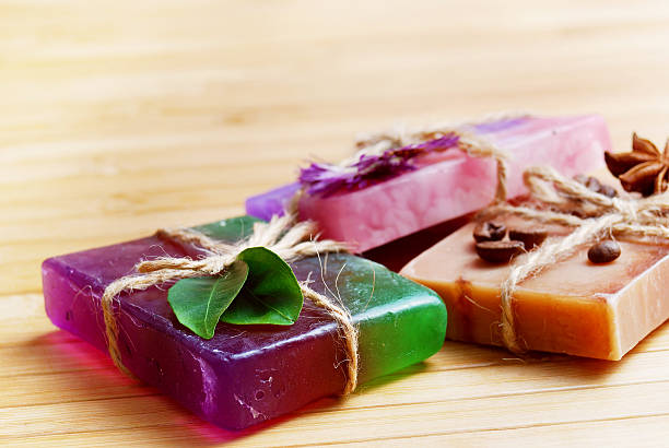 istock Spa setting with natural soap and sea salt 480169069