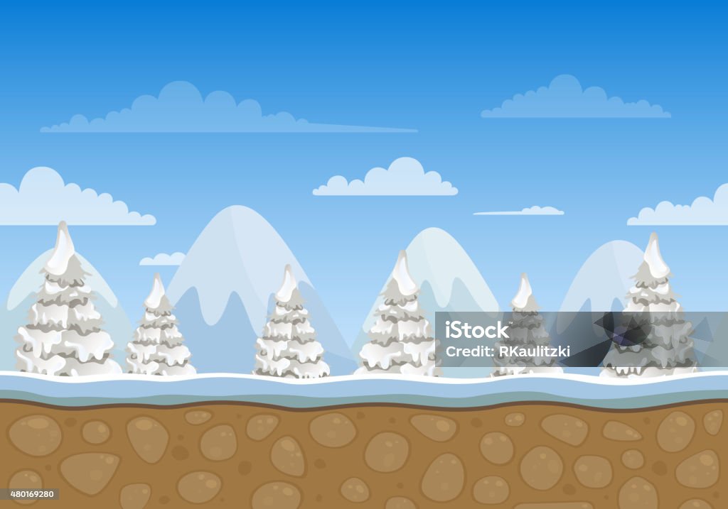 Cold Landscape Vector Vector Winter Landscape Stock Illustration - Download Image Now - 2015 ...