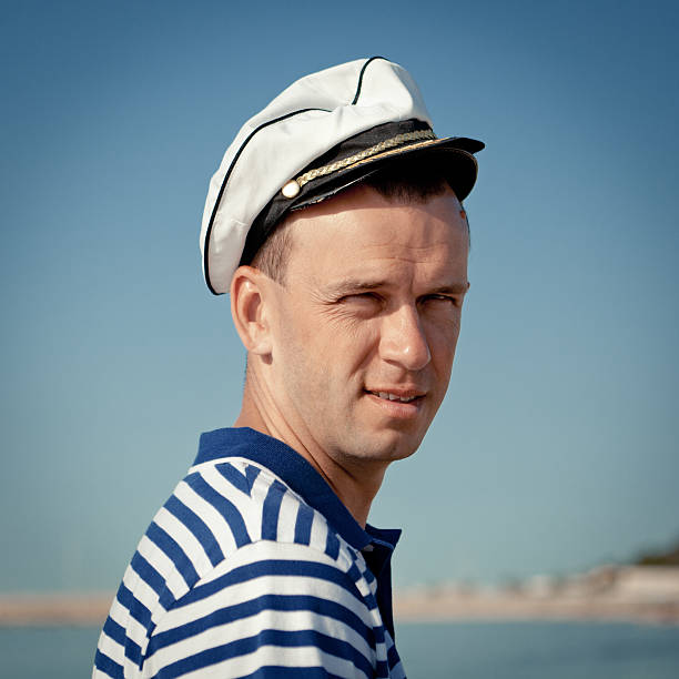 portrait of Middle-aged sailor, outdoor