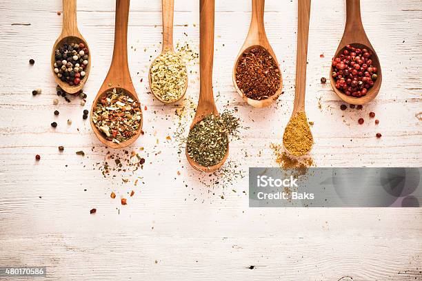 Spices Stock Photo - Download Image Now - 2015, Backgrounds, Black Color