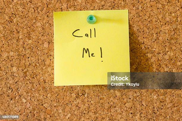 Call Me Note Stock Photo - Download Image Now - Adhesive Note, Advice, Black Color