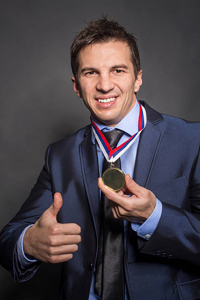istock Businessmen with medal 480172739