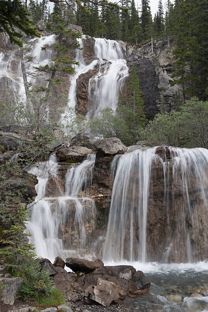 istock Waterfall among trees and rocks - stock image 480173850