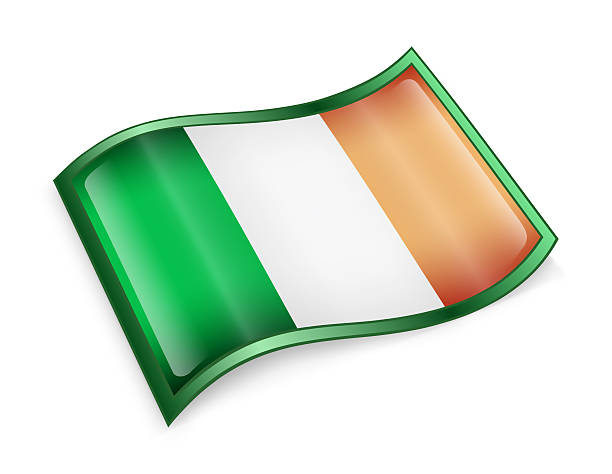 irland flagge symbol isoliert auf weißem hintergrund. - government computer icon glass shiny stock-grafiken, -clipart, -cartoons und -symbole