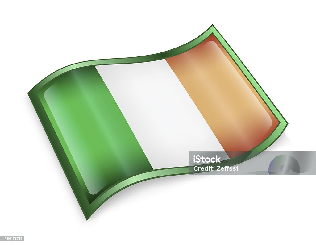 Ícone de Bandeira da Irlanda, isolado no fundo branco. - Royalty-free Apoio Ilustração de stock
