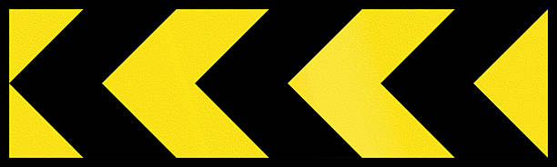 Triple Chevron Alignment To The Left In Australia Australian triple chevron alignment pointing to the left. road chevron warning signs stock pictures, royalty-free photos & images