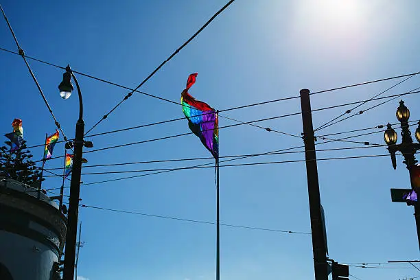Photo of Rainbow flag in a sunny day